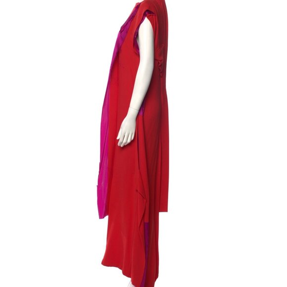 Maison Martin Margiela Red & Fuchsia Crepe Avant-Grade Dress Made in Italy - Picture 3 of 5